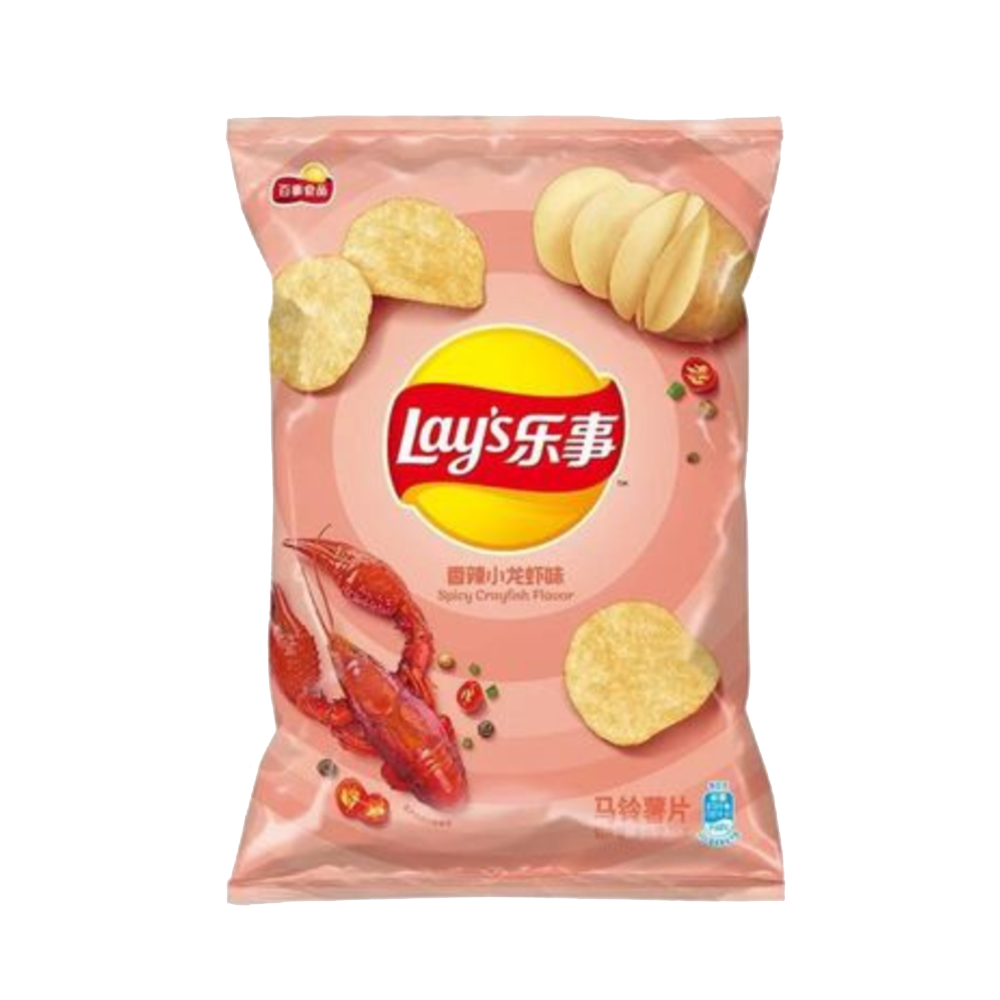 Lay's Potato Chips 70g, Spicy Crayfish Flavor